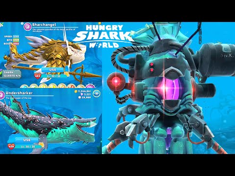 MECHASQUID BOSS VS SHARCHANGEL x UNDERSHARKER GAMEPLAY BATTLE| Hungry Shark World