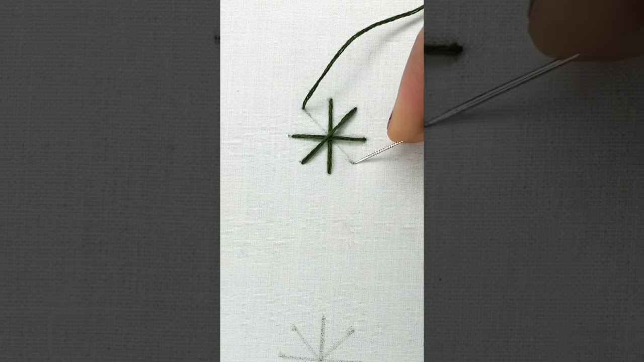 Star Stitch Tutorial || hand embroidery flower design || Double cross stitch || #shorts #shortsvideo