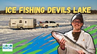 Devils Lake Ice Fishing | 29 Walleye!