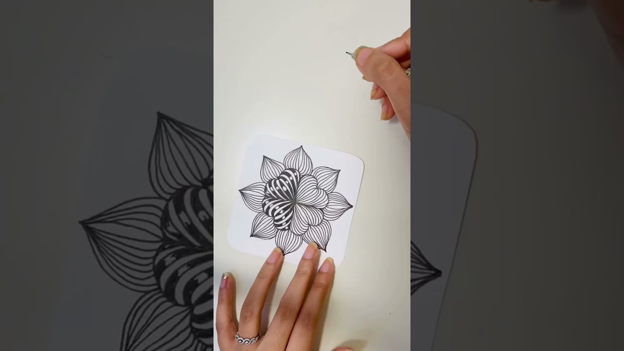 Zentangle - cross ur heart tutorial❤️ #zentangle #art #drawing #pattern #tutorial