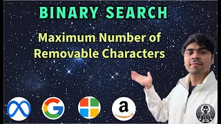 YouTube video 'LeetCode 1898 | Maximum Number of Removable Characters | Python Solution | AlgoYogi'