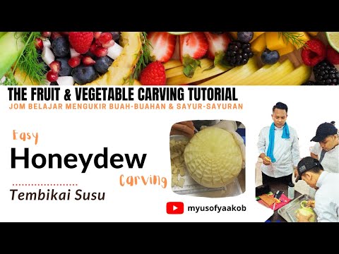 , title : 'Easy Way to Carve Honey Dew Carving Tutorial [Ukiran Tembikai Susu Mudah]'
