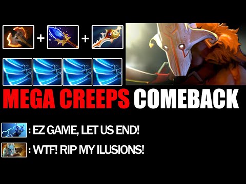 Mega Creeps Comeback By Juggernaut Scepter & Divine Rapier Build - Most Epic Gameplay 7.25b Dota 2