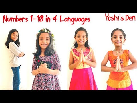 Numbers 1-10 in 4 Languages | Yoshi's Den | Learn English | Learn French | Learn Hindi | Learn Tamil
