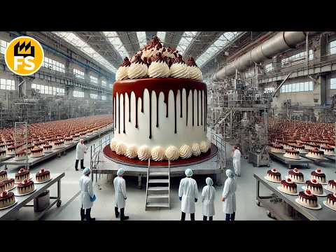 How more than 10 million cakes are produced every day! With the help of giant conveyors.