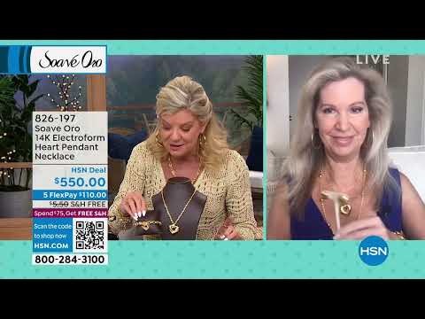 Soave Oro 14K Gold Electroform Heart Pendant Necklace