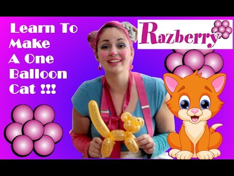 making a one balloon cat with Razberry