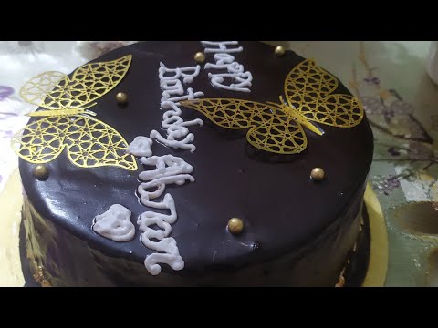 চকলেট কেক ডেকোরেশন।।। chocolate cake decorating... delivery dewa cake