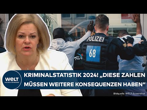 KRIMINALSTATISTIK 2024: Gewalttaten deutlich gestiegen! Pressekonferenz von Faeser und BKA-Chef
