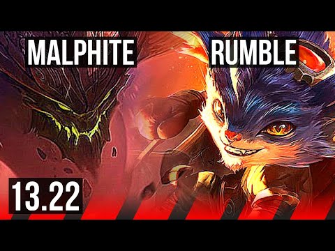 MALPHITE vs RUMBLE (TOP) | 67% winrate, Comeback, 10/3/9, Dominating | BR Master | 13.22