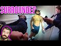Suspect Pulls Knife While Surrounded By Cops