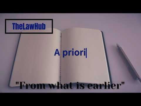 A priori - From what is earlier
