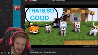 Pewdiepie reacts to Sven, Joergen and Water Sheep Song (12 hour Minecraft Stream)