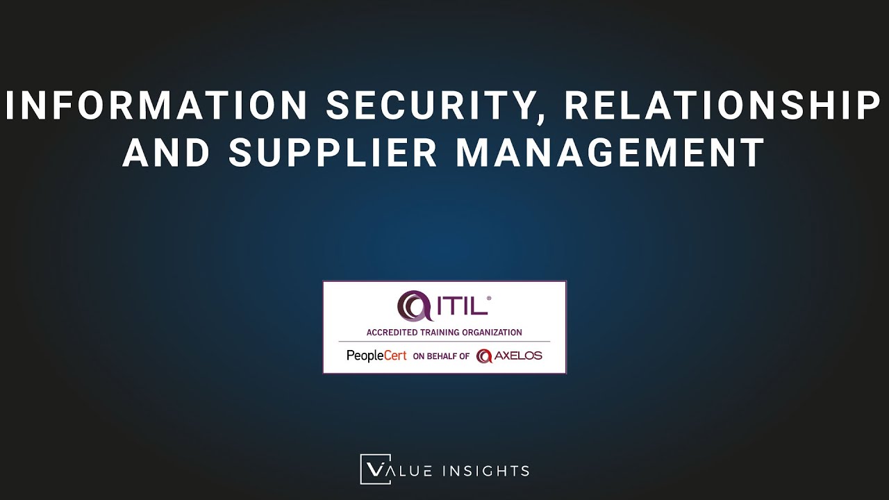 Information Security, Relationship and Supplier Management