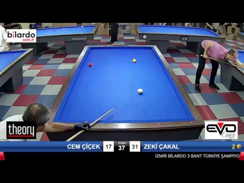 CEM ÇİÇEK & ZEKİ ÇAKAL Bilardo Maçı - İZMİR BİLARDO 3 BANT TÜRKİYE ŞAMPİYONASI-1. Tur