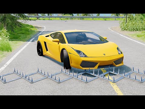 Mobil vs Spikes #4 - BeamNG Drive