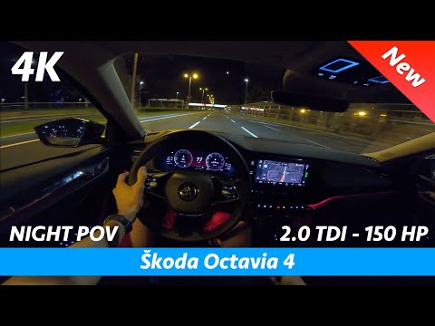 Škoda Octavia 4 - Night POV test drive & FULL review in 4K | LED Matrix Headlights test, 0 - 100