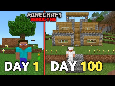 I Survied 100 Days On Survival Island In Minecraft Hardcore ( Part 1 )