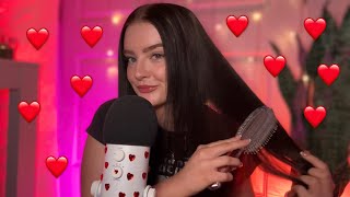 ASMR doing triggers i LOVE ❤️ hair brushing, invisible scratching, mouth sounds, & more