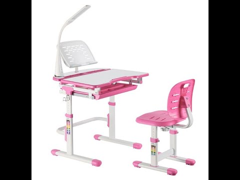 Детский стол-трансформер SET Holto-12 розовый в Сургуте - видео 1