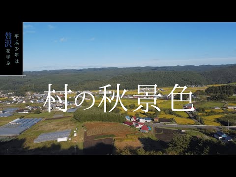 【空撮】村の秋景色
