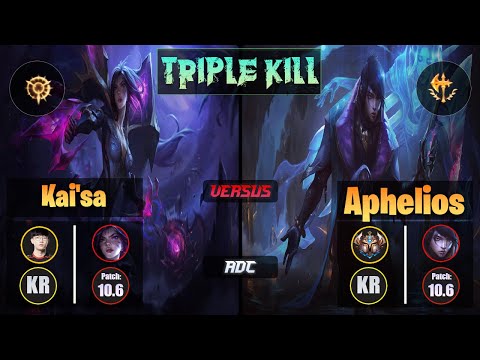 Viper KAI'SA (ADC) [Press the Attack] VS APHELIOS - Challenger KR Patch 10.6 Triple Kill