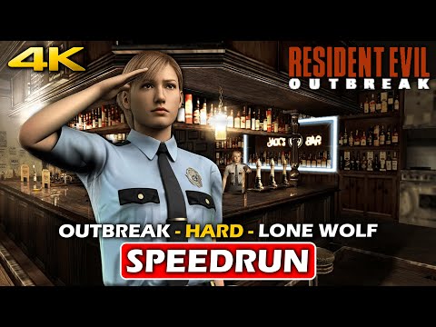 RESIDENT EVIL OUTBREAK Speedrun (8:07) - J's Bar Outbreak - HARD Lone Wolf Gameplay