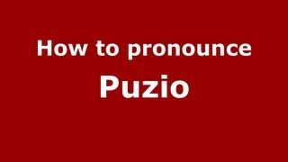 How to pronounce Puzio