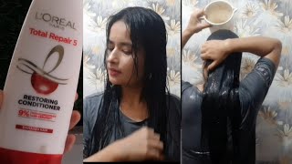 L'Oreal Paris Total Repair 5 Repairing Shampoo|Conditioner|Serum with Keratin Extract  Review+uses