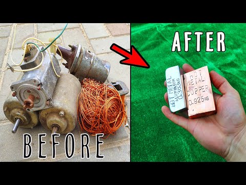 Motor meltdown -Trash to treasure.  Melting copper and aluminium . ARSM metal melting