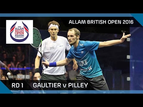 Squash: Gaultier v Pilley - Allam British Open 2016 - Men's Rd 1 Highlights