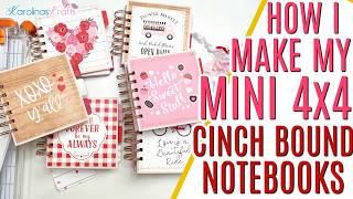 HOW I MAKE MY 4x4 MINI NOTEBOOKS! Mini Notebooks Cinch Binding Tutorial, Cinch Bound Mini Journals
