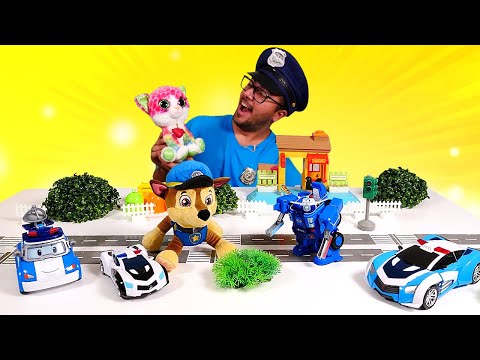 Araba oyunları. Robocar Poli ve Pepee bir arada! Çocuklar için eğitici video