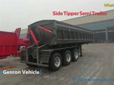 China Genron//3 Axles Side Tipper Semi Trailer//Factory Workshop Export To Australia
