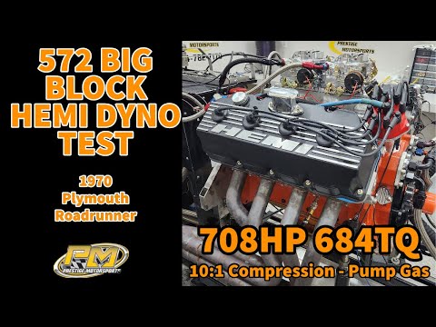 708HP Iron 572 Big Block Hemi on the Dyno Testing for Thomas' '70 Roadrunner at Prestige Motorsports