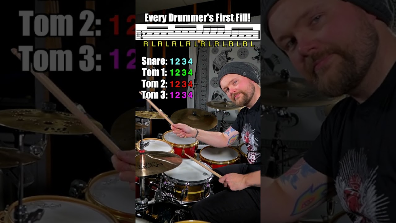 The first fill every drummer learns! (Easy beginner drum lesson)