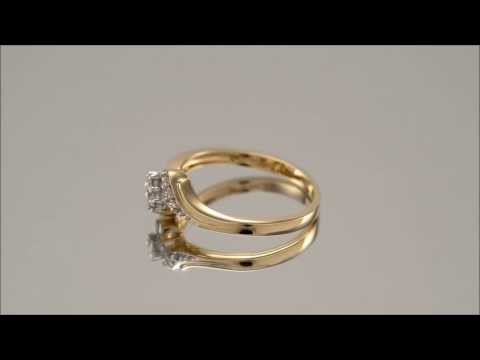 9ct Gold 16pt Diamond Crossover Ring - D5982