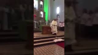 the priest is dancing