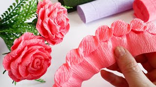 DIY 🌹 How to Make Paper Roses 🌹 Crepe paper decorating ideas.