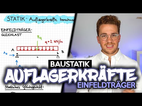 Auflagerkräfte bei einem Einfeldträger berechnen! | Baustatik