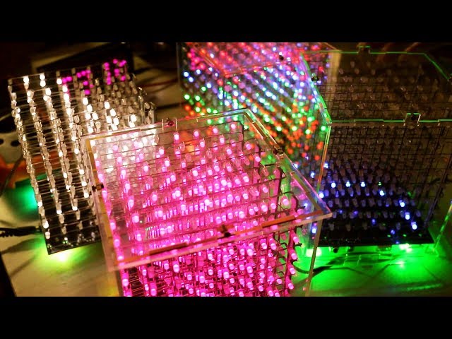 Vídeo relacionado con Kits de Bricolaje electrónicos LED de 8x8x8, Placa PCB LED de Bricolaje, lámpara Blanca con Juego de LED DIY 3D de luz Azul, 512 LED para Efectos visuales Impresionantes, Incluye