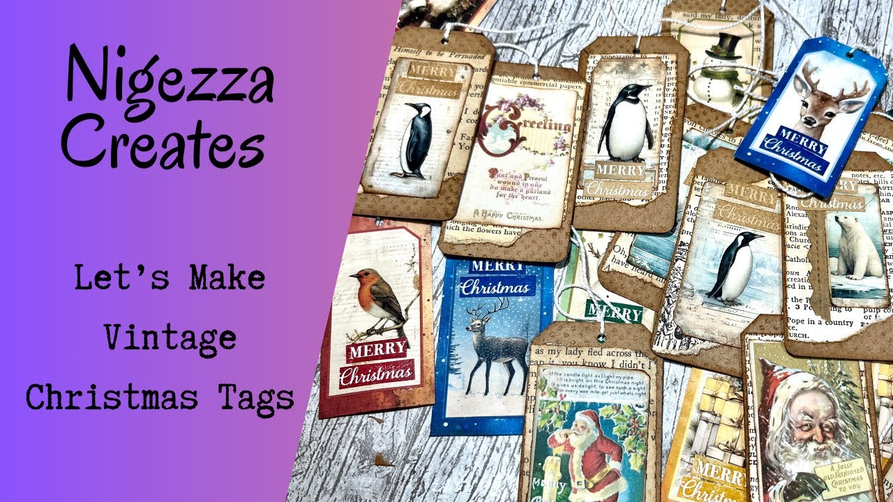 Vintage Christmas Tags Using Tracie Fox Freebies