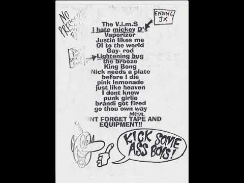 The V.I.M.S. 1996 cassette demo recorded at BFS studios (punk from Denton Texas)
