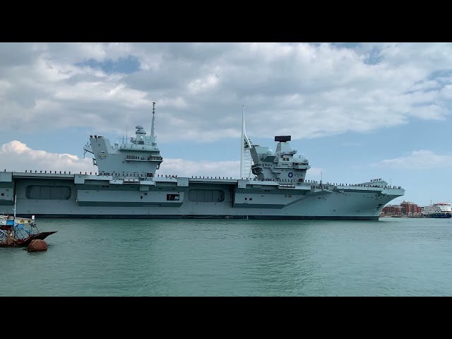 HMS Prince of Wales leaving Portsmouth