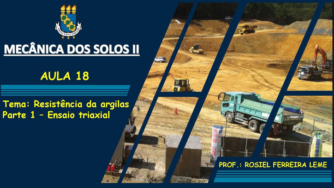 AULA 18 - RESISTÊNCIA DAS ARGILAS - ENSAIO TRIAXIAL