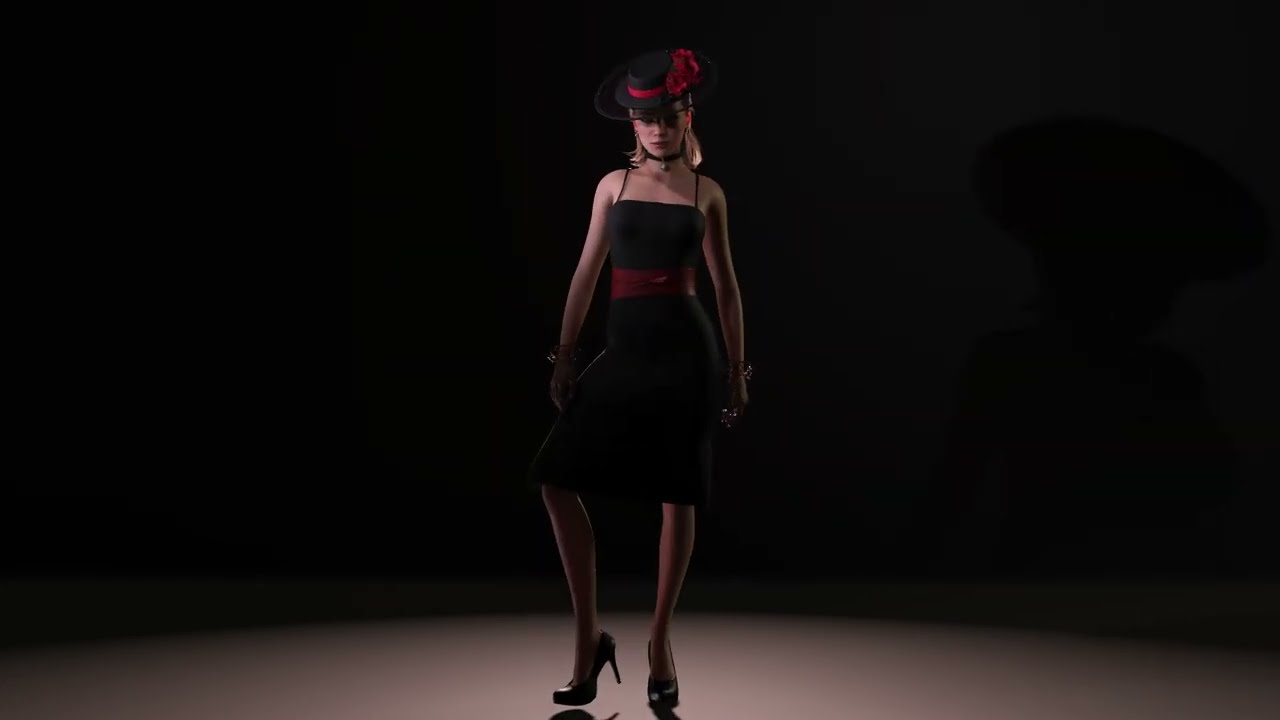 Gorgeous girl Olivia with Couture Hat 3D Model