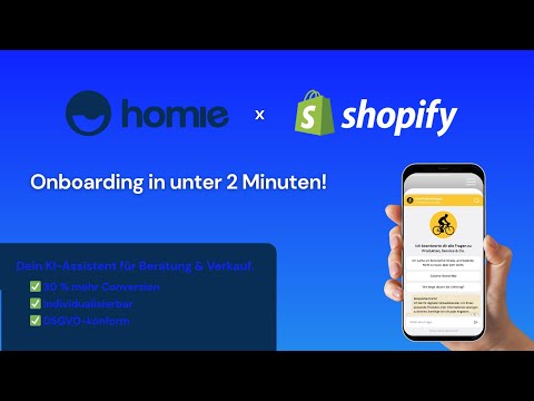 homie Shopify Onboarding in unter 2 Minuten