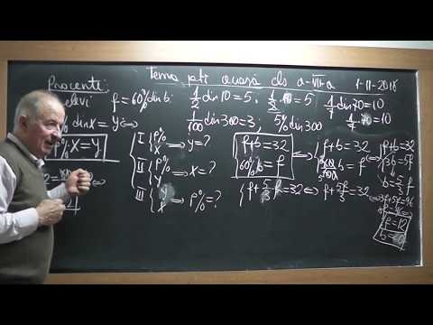 1/2 Lectia 1760 Clasa 7 - PROCENTE: Probleme cu procente Fractia unui numar Tema la algebra