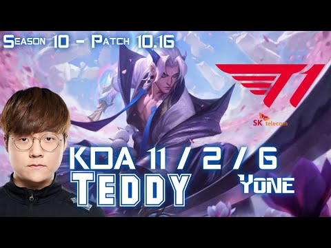 T1 Teddy YONE vs SYNDRA ADC - Patch 10.16 KR Ranked