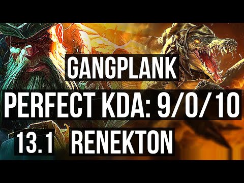 GP vs RENEKTON (TOP) | 9/0/10, Legendary, 300+ games | KR Master | 13.1
